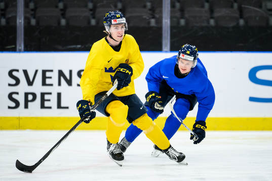 Jonathan Lekkerimäki and Rasmus Rudslätt of Sweden at a