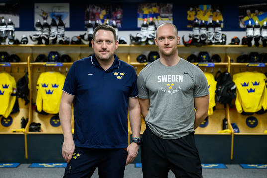 Equipment Managers Daniel Nilsson and Jonas Landström in
