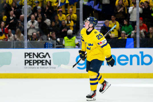 Otto Stenberg of Sweden celebrates the 0-1 goal