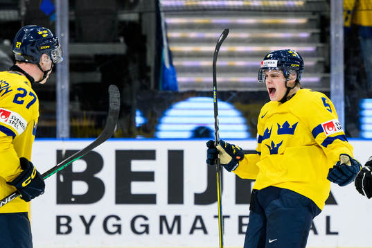 Mattias Hävelid of Sweden celebrates the 0-2 goal