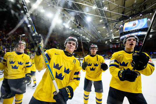 Axel Sandin-Pellikka of Sweden celebrates