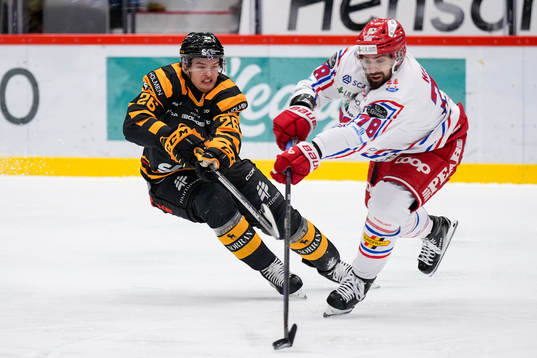 Skellefteås Simon Robertsson och Timrås Robin Hanzl
