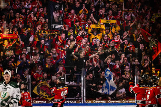 Luleås supportrar jublar