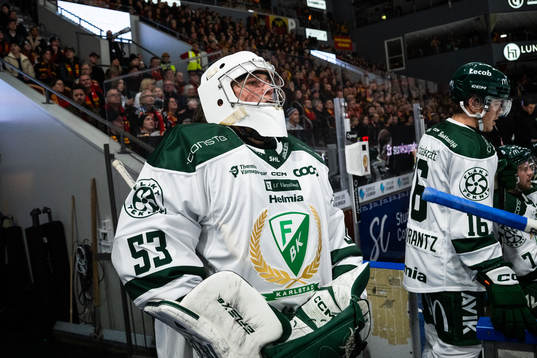 Färjestads målvakt Melwin Asp Cassåsen