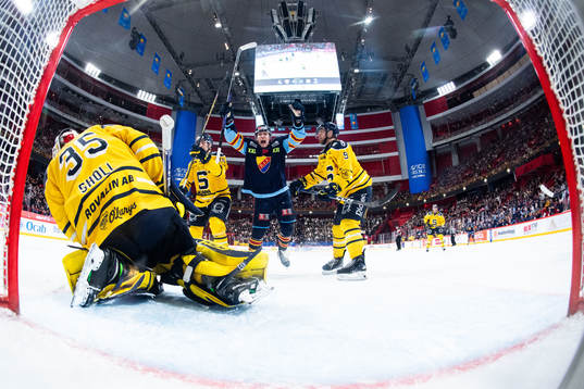 Djurgårdens Olle Liss jublar