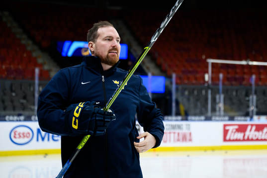 Assistant coach Gereon Dahlgren of Sweden at a practice