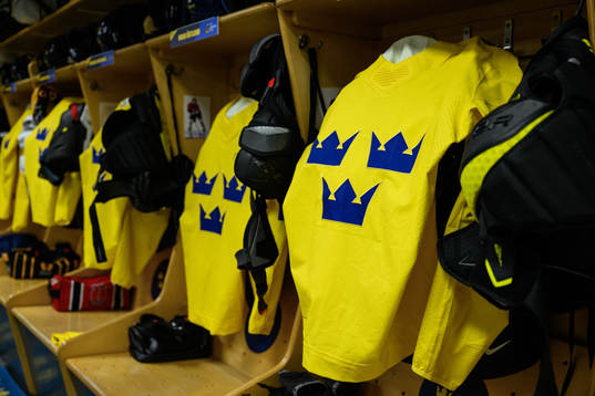 Match jerseys in Sweden’s dressing room