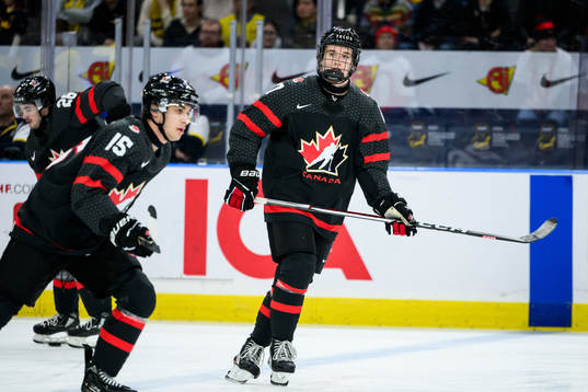 Macklin Celebrini of Canada
