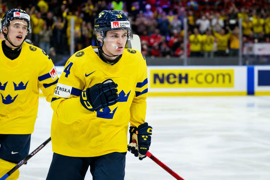Tom Willander of Sweden celebrates the 0-1 goal