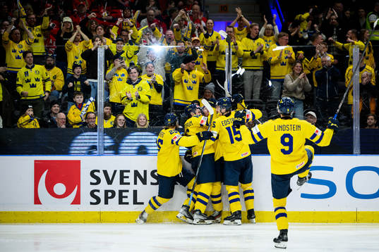 Tom Willander of Sweden celebrates the 0-1 goal
