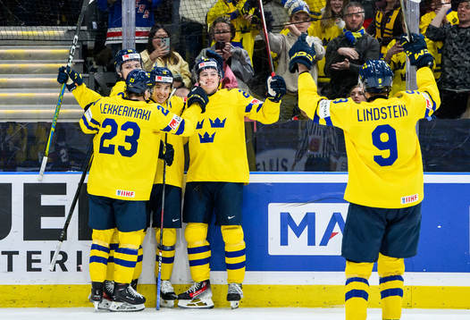 Noah Östlund of Sweden celebrates the 0-2 goal