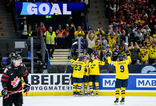 Noah Östlund of Sweden celebrates the 0-2 goal