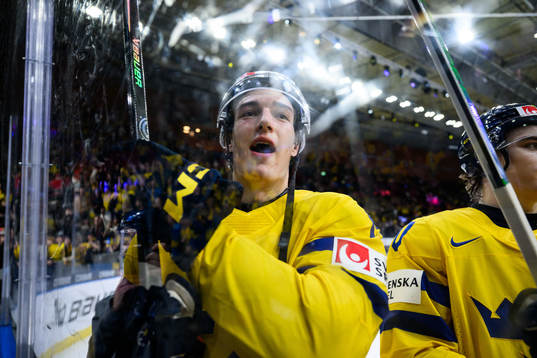 David Edstrom of Sweden celebrates