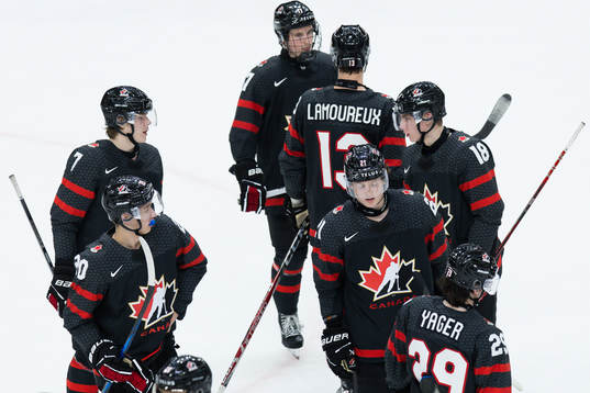 Owen Allard of Canada looks dejected