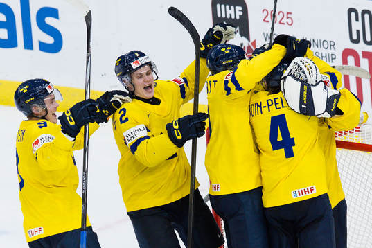 Elias Pettersson of Sweden celebrates