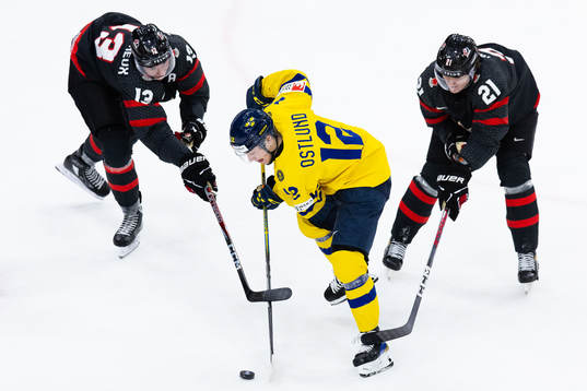 Maveric Lamoureux and Owen Allard of Canada and Noah