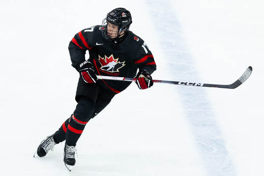 Macklin Celebrini of Canada