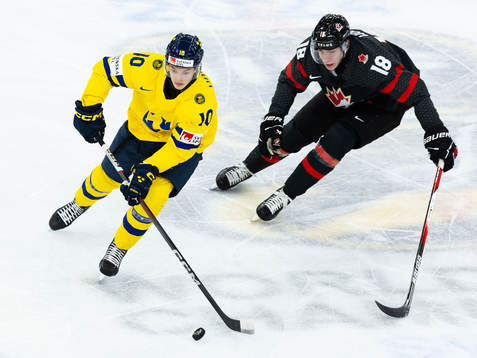 Fabian Wagner of Sweden and Matthew Wood of Canada