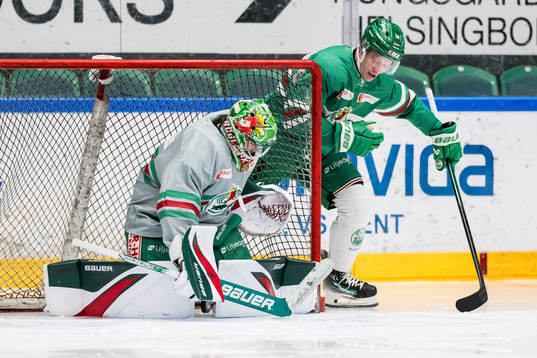 målvakt Christoffer Rifalk och Anton Bengtsson