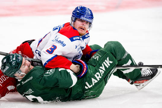 Färjestads Joel Kellman och Oskarshamns Niclas Burström