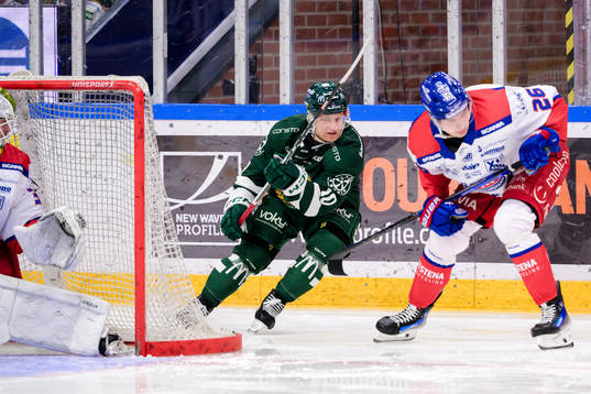 Färjestads Marcus Nilsson och Oskarshamns Lukas Pilö