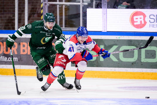 Färjestads Marcus Westfält och Oskarshamns Johan Johnsson