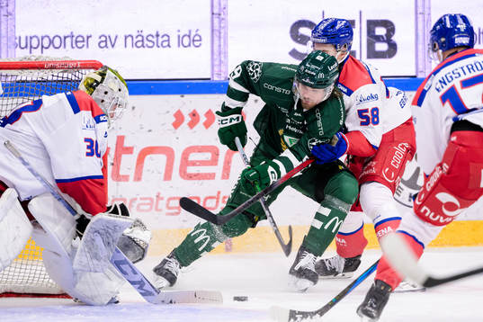 Oskarshamns målvakt Niklas Lundström och Färjestads