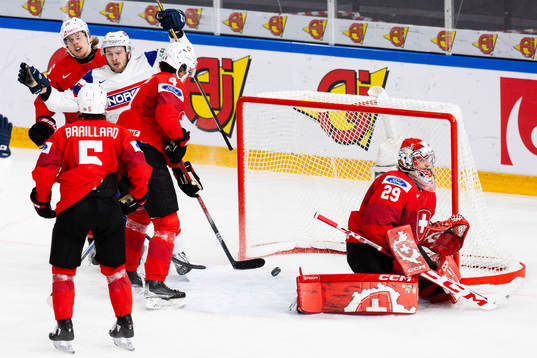 Patrik Dalen of Norway celebrates scoring 1-2