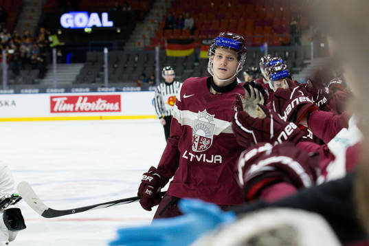 Eriks Mateiko celebrates