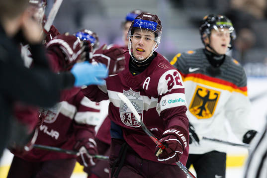 Sandis Vilmanis of Latvia celebrates