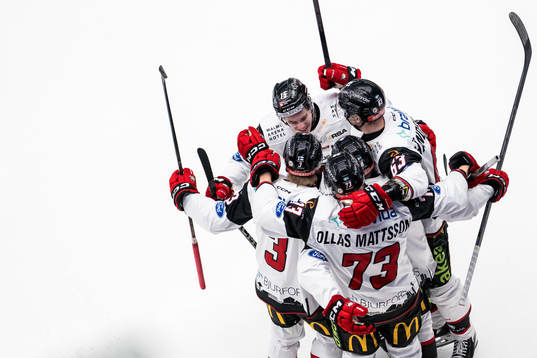 Malmö Redhawks spelar jublar med Johan Olofsson