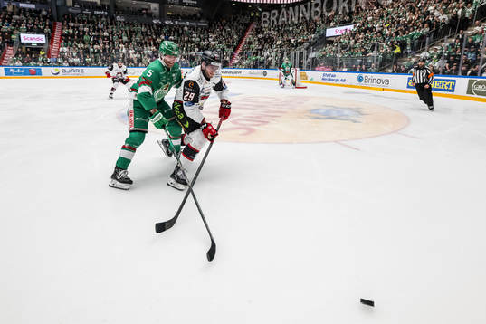 Rögles Ludvig Claesson och Malmö Redhawks Kim Rosdahl