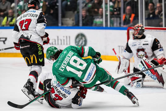 Malmö Redhawks Christoffer Forsberg och Rögles Dennis
