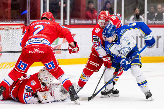 Leksands Matt Caito oroar framför Timrås målvakt Jacob