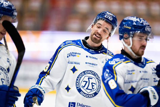 Leksands Eddie Larsson jublar
