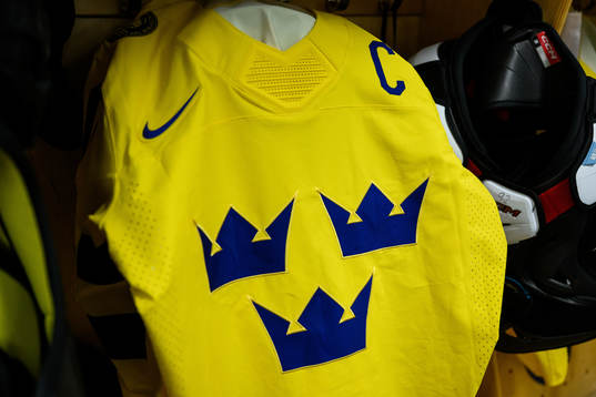 Swedish jerseys in the dressing room