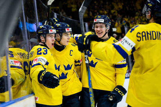 Jonathan Lekkerimäki of Sweden celebrating