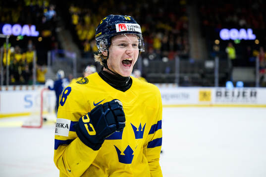 Filip Bystedt of Sweden celebrating