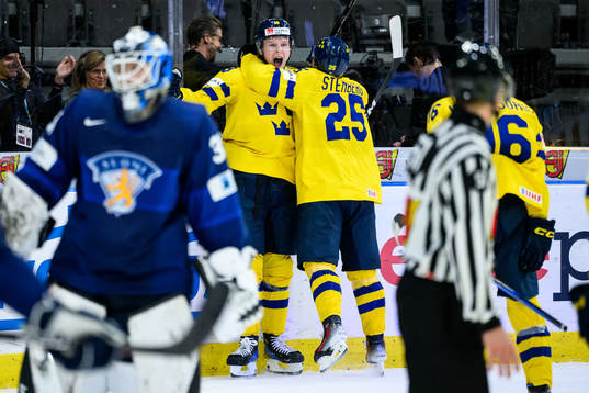 Filip Bystedt and Otto Stenberg of Sweden celebrating