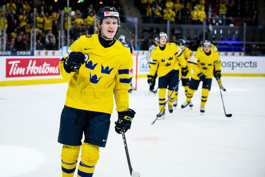 Filip Bystedt of Sweden celebrates