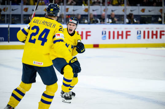 Theo Lindstein of Sweden celebrates