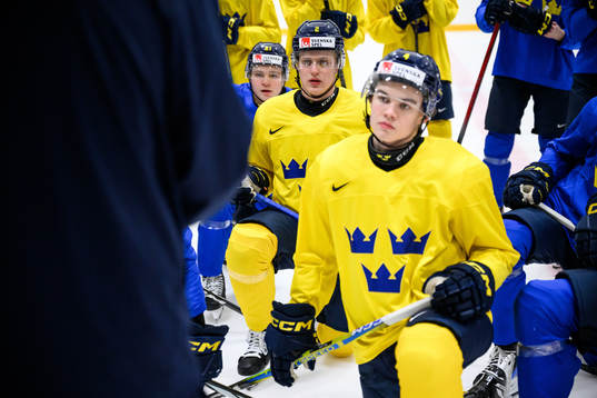 Elias Pettersson of Sweden at a practice session