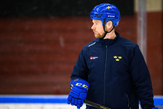 Goalkeeper coach Johan Ryman of Sweden at a practice session