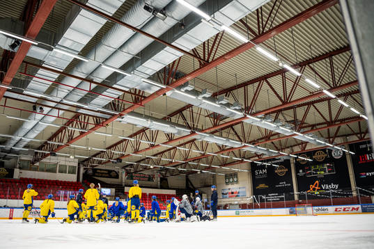 Players of Sweden at a practice session
