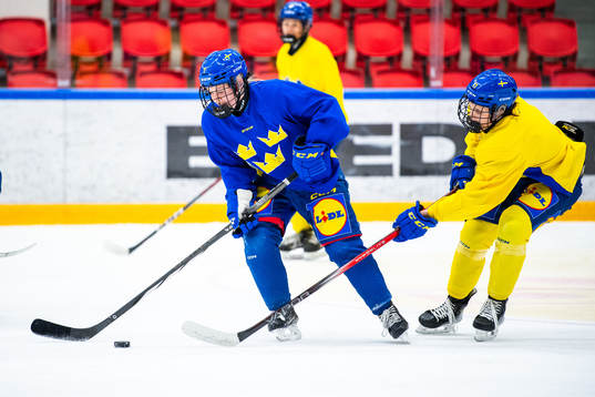 Sanna Halsius and Moa Johannesson of Sweden at a practice
