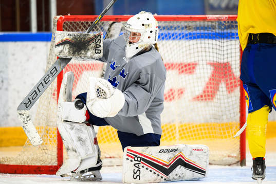 Goalkeeper Lovisa Lundström of Sweden at a practice session