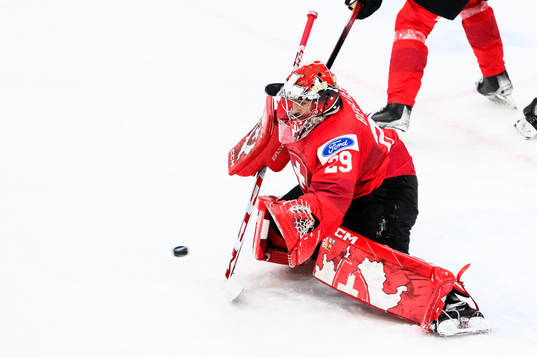 Goaltender Alessio Beglieri of Switzerland