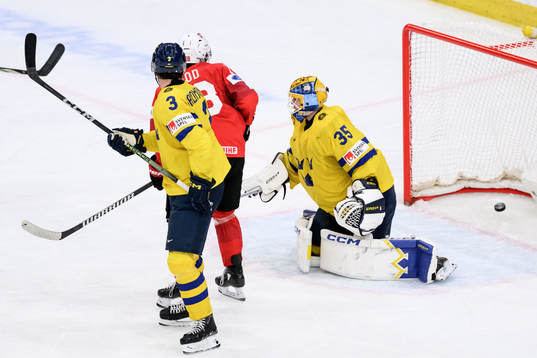 Nick Meile of Switzerland (not pictured) scores 2-2 behind