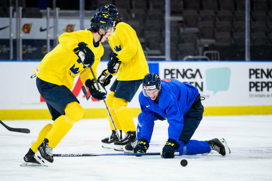 David Edstrom and Anton Johansson of Sweden at a practice