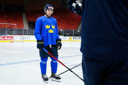 Isac Born of Sweden at a practice session